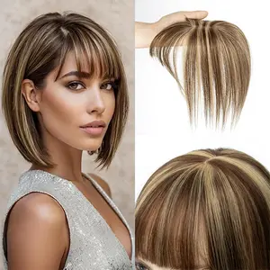 Hair Topper Human Hair With Clips Machine-Remy Hair Toppers For Woman Natural Topper Włosy For Thin Hair One Piece Toppers