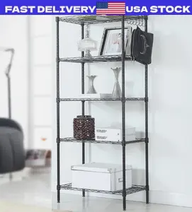5 Layers Wire Shelves Unit Adjustable Metal Shelf Rack Kitchen Storage Organizer
