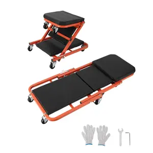 Garvee 36" Z-Creeper Roller Seat with Wheels, Foldable Garage & Workshop Car Repair Tool, 330 LBS Capacity, Black