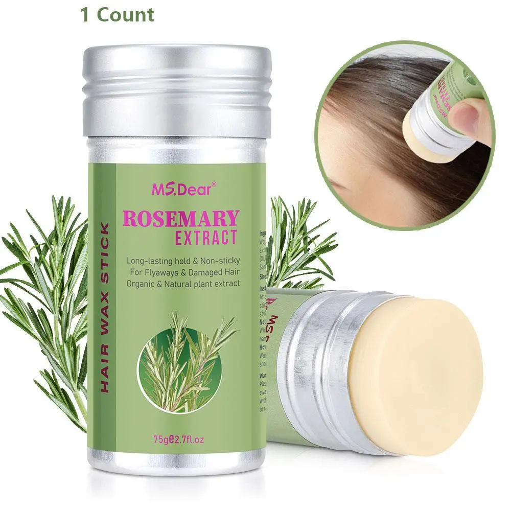 Rosemary Wax Stick Lipstick Frizzy Hair Flyaway Hair Tamer Hairline Pomade Wax Stick Mild Hair Styling Frizz Free Styling Frizz Control Haircare Gel Balm For Kids & Adults Hair Care Products
