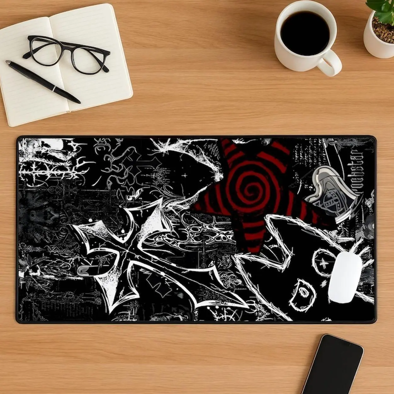 NOLANGS STORE Aesthetic Large Gaming Desk Mat Non-Slip Extended Mouse Pad, Smooth Mousepad Stitched Edges Rubber Keyboard Table Mat for Office Setup