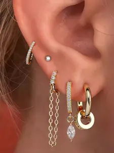 Women's Zirconia Ring Earrings Set, Elegant Design for Daily Wear & Special Occasions, Perfect Gift Idea for Her