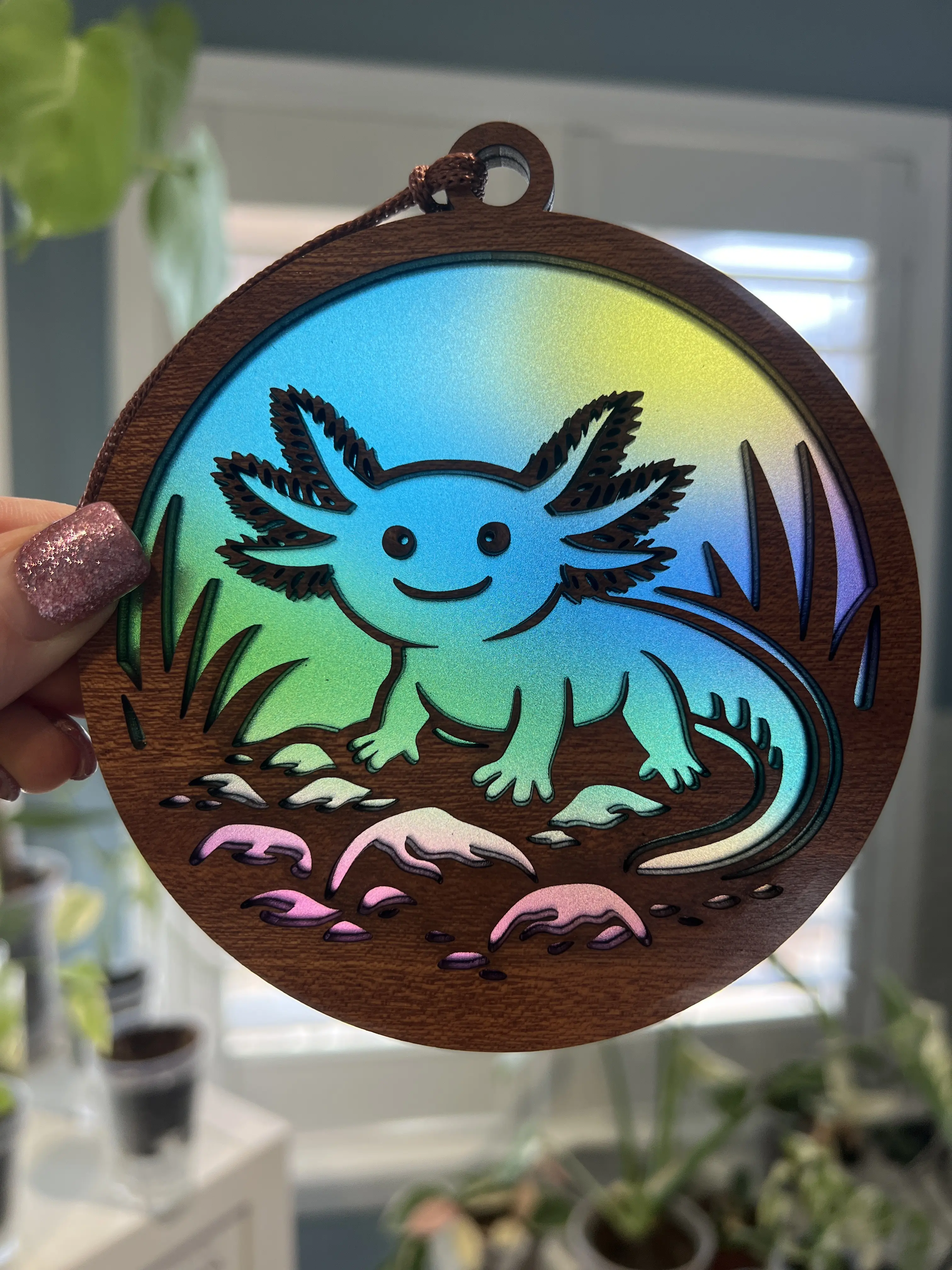 Axolotl Suncatcher for Sunny Window