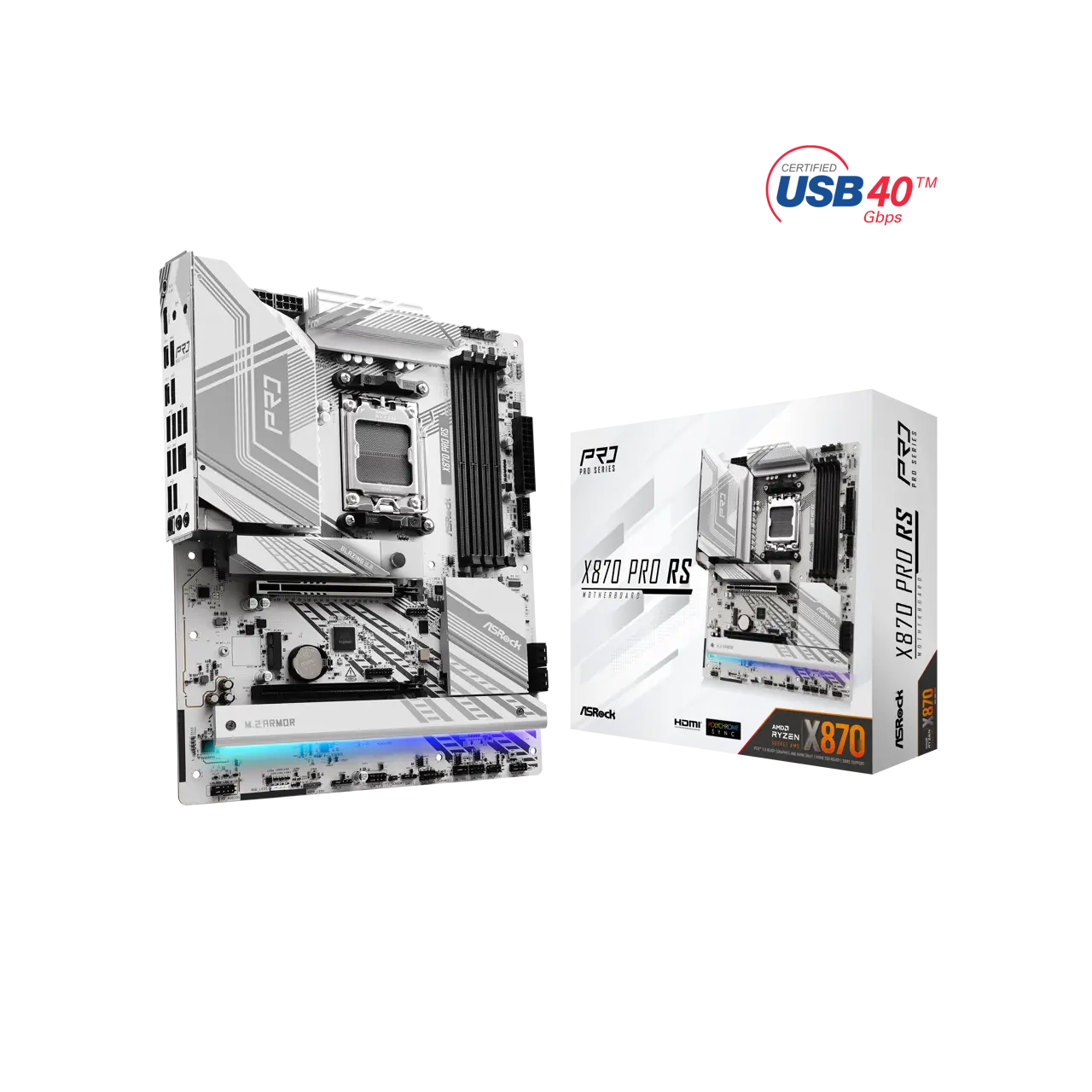 ASRock X870 PRO RS AM5 AMD X870 SATA 6Gb/s ATX Motherboard