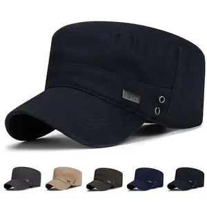 Adjustable Men's Military Cap - Solid Color Cadet and Patrol Style Baseball Cap with Logo, Comfortable Fit for Outdoor Activities, Military Accessories