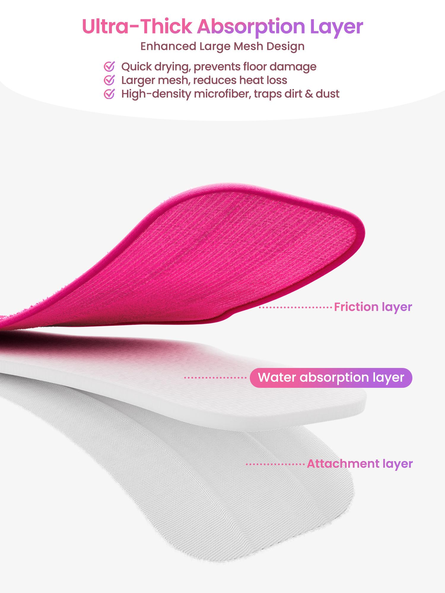 Schenley 6-Pack Microfiber Pads for Hestia Steam Mop Cleaner, Washable and Reusable Replacement Mop Pads, Accessories Compatible Schenley Steam Mop, Household Items Pink, Cleaning