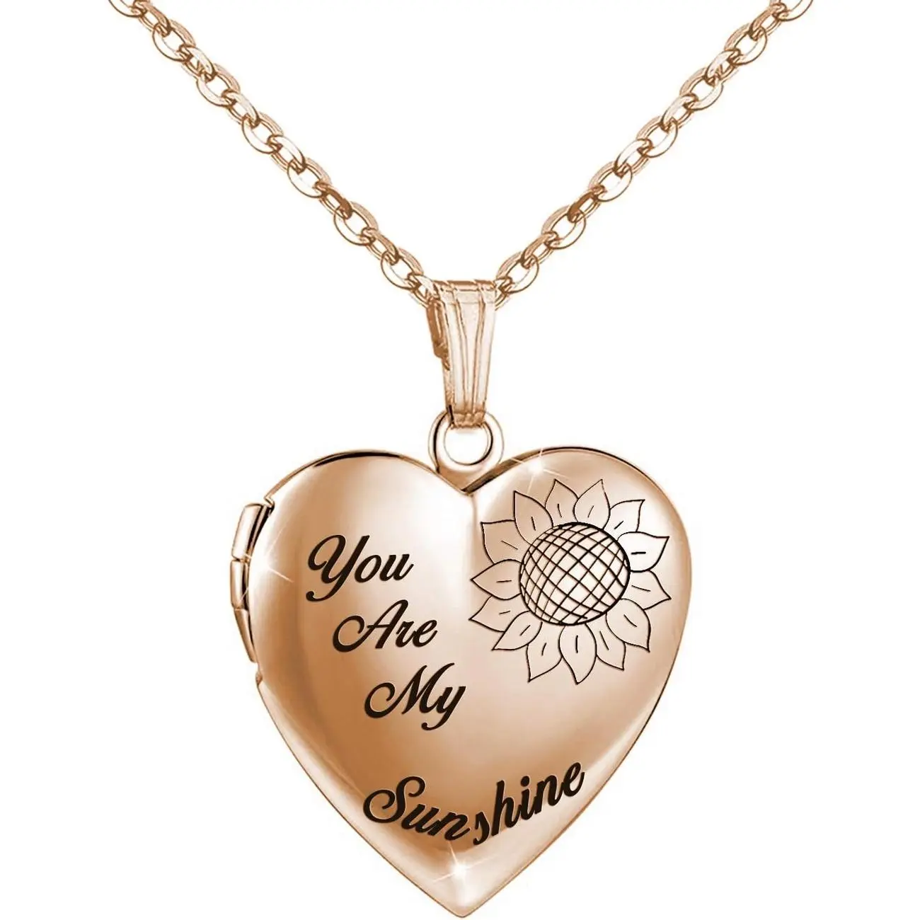 My Sunshine Necklace Sunflower Locket Necklace that Holds Pictures Heart Locket Pendant Gifts for Her