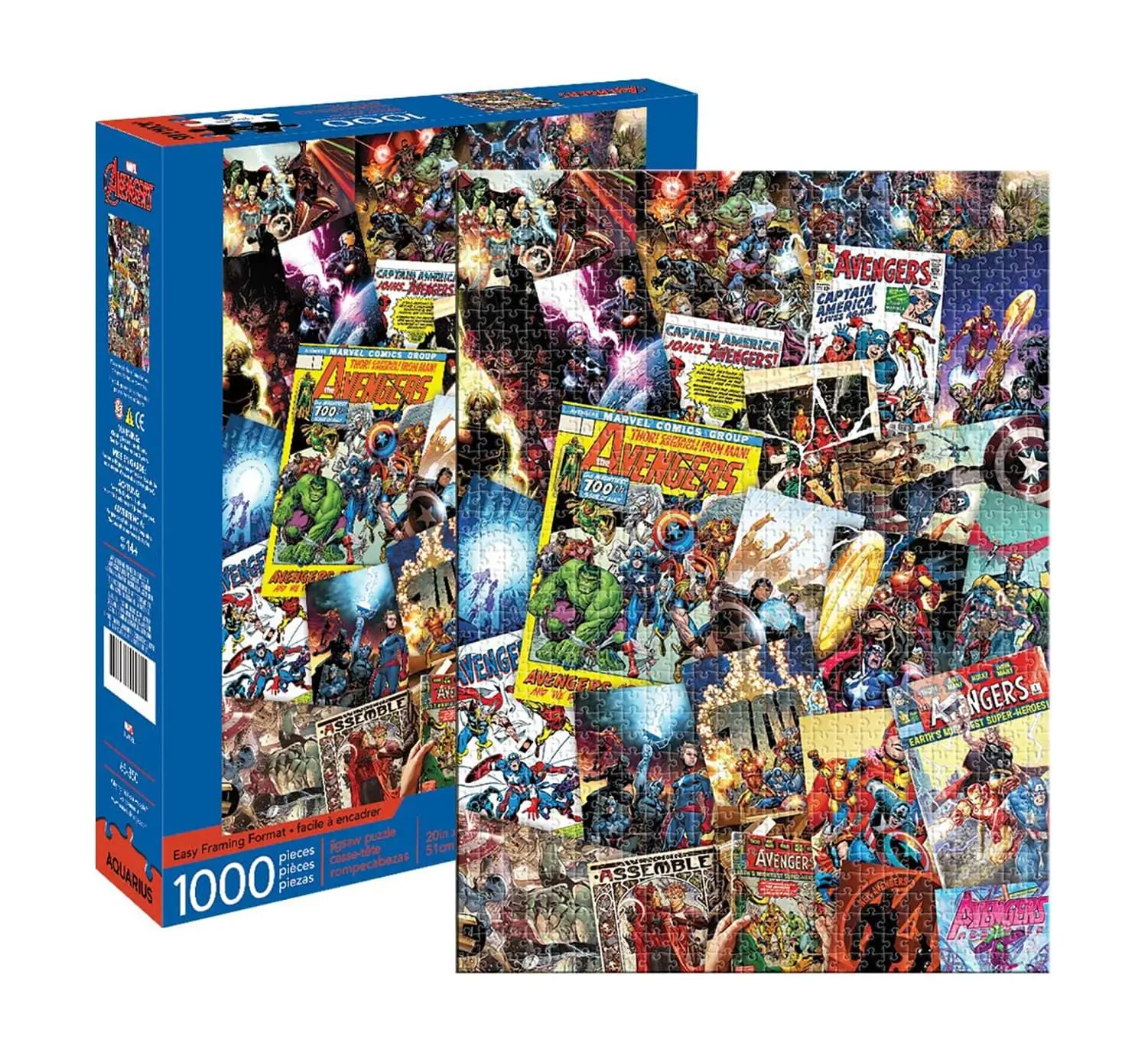 Marvel Avengers Comic Collage 1000-Piece Jigsaw Puzzle, Puzzle Art Gift for Toys & Hobbies Enthusiasts