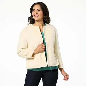 Jaclyn Smith Brushed Open Front Jacket