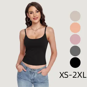 Women Sexy Scoop Neck Tank Top Adjustable Spaghetti Strap Camisole Summer Y2K Going Out Basic Cami Shirt SwimWeek summervibes