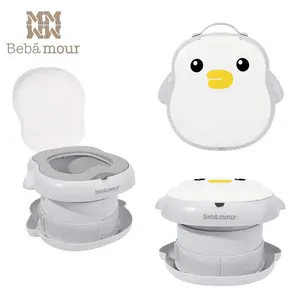 Bebamour Plastic Potty Trainer Toddler Foldable Travel Potty Seat - 0-3 Years, 1 Foldable Design, Manual Quick Clean, Safety Certified Material, Liners Included, for Boys & Girls