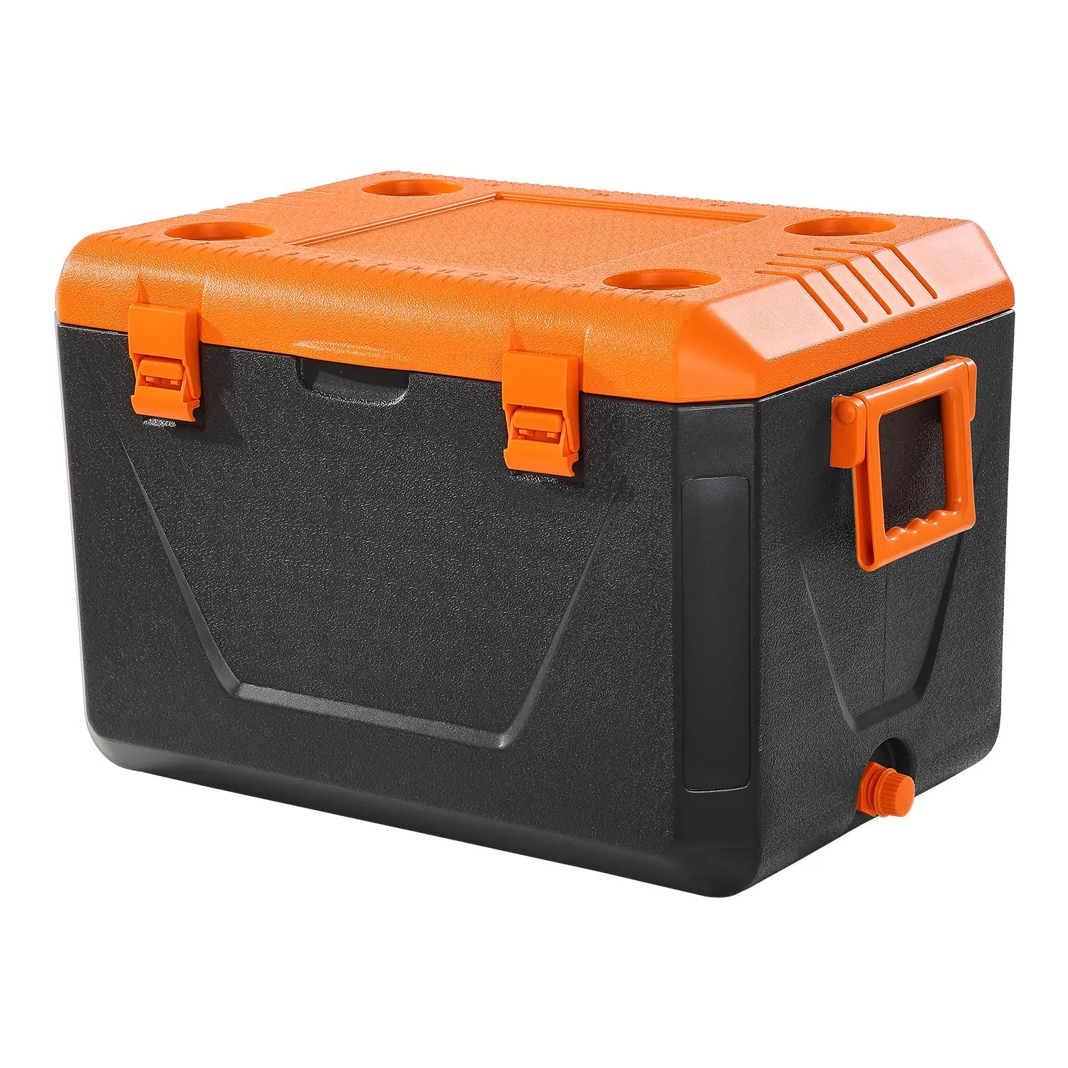 【summerfinds】VEVOR Portable Cooler, 63 QT Hard Cooler with Ice Retention, Heavy-Duty Handles and Cup Holder, Lightweight Rigid Material Insulated Portable Cooler, Suitable for Family Picnics and Long Trips