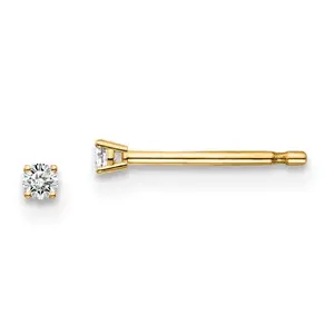 14K Yellow Gold 14y .05ct. I1 J-K Diamond Stud Push-on Post Earrings 0.19 Grams For Women, Womens