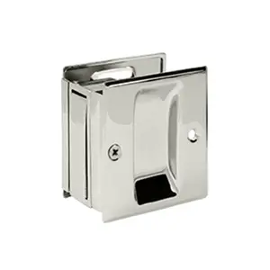 212 MAIN Deltana SDP25U14 Solid Brass Passage Pocket Door Lock - 2.5 x 2.75 in., Bright Nickel, Passage Function, Mounting Hardware, Bolts