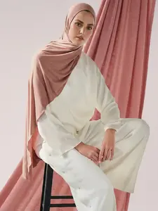 Hot Selling Pure Color Large Size Sweat Towel Silk Cotton Headscarf Hijabs, Women's Hair Wrap Cover, Soft and Absorbent, Ideal for Daily Use
