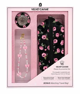 Velvet Caviar Gift Set with MagSafe Wallet, Grip Ring, Phone Charm in Rose Floral
