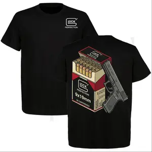 Glock Perfection 9mm Amo Box Graphic T-Shirt, Glock Tee for Gun Enthusiasts, Tactical Gear, Full Size, Full Color