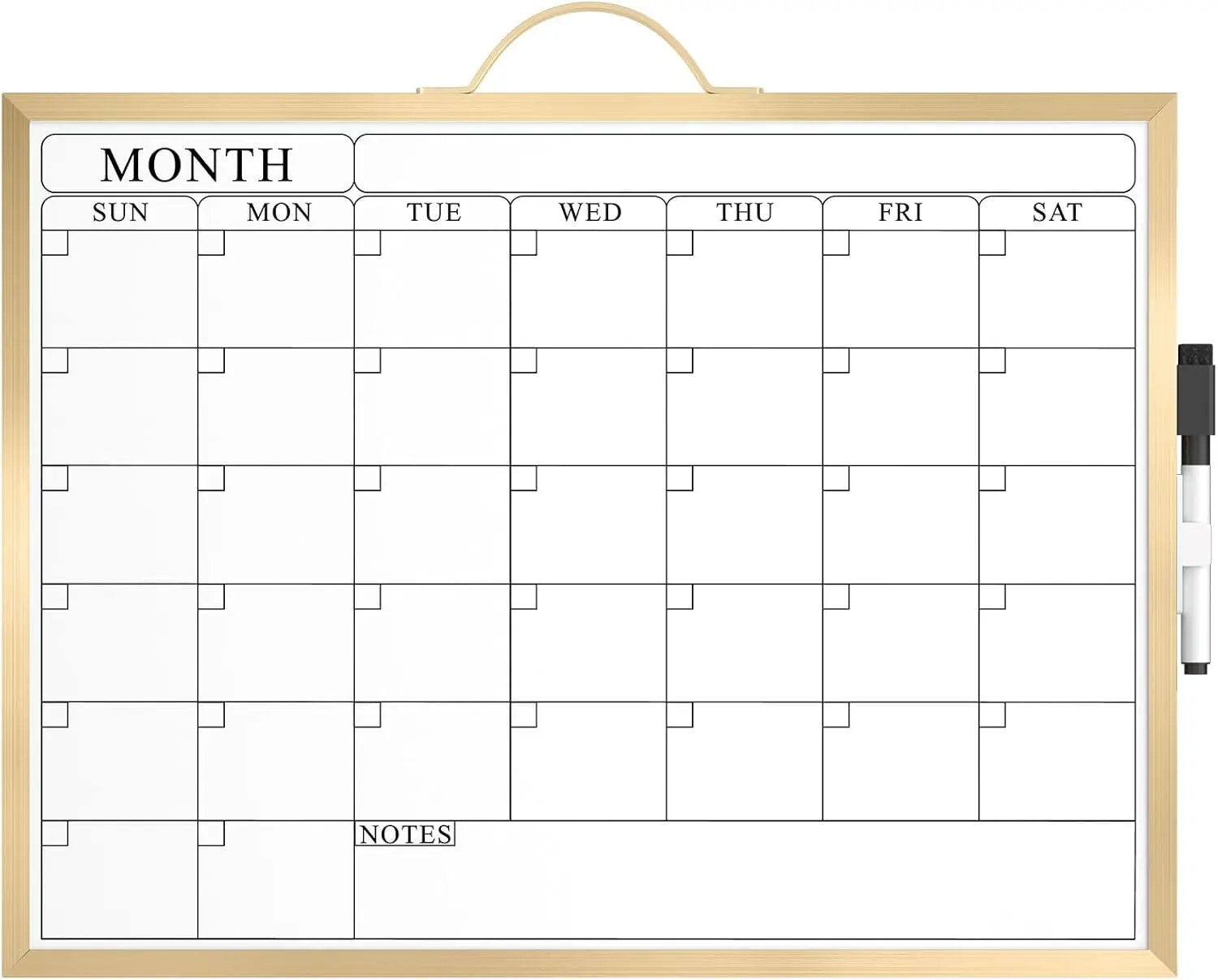 MaxGear Dry Erase Wall Calendar, 16x12 in Double-Sided Magnetic Monthly Planner Board with Aluminum Frame for Coaches and Home Office Scheduling, Wall Calendar Dry Erase, Scheduling & Task Organization, Carry Handle