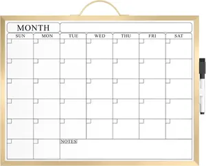 MaxGear Magnetic Calendar Whiteboard 16 x 12 Inch, Double Sided Monthly Planner & Blank Dry Erase Board, Aluminum Frame, Easy Hang Wall or Door for Home Office Scheduling & Daily Task Organization