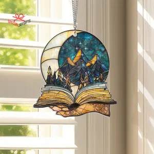 Night Court and Crescent Moon Acrylic Window Hanging, City of Starlight Book Suncatcher Ornament, Bookish Home Decor, Gift for Acotar Lovers