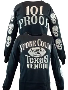 Stone Cold Steve Austin Long Sleeve Texas Venom 101 Proof Mens TShirt 45749 1221
