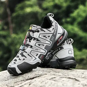 Men Women Camo Waterproof Trail Running Shoes, Rugged Non-Slip Outdoor Hiking Trekking Sneakers, Lightweight Breathable Mountain Climbing Footwear