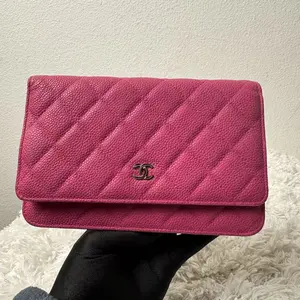 Pre-owned CHANEL LambSkin Clutches & Wristlets Classic CC Wallet on Chain clutch bag