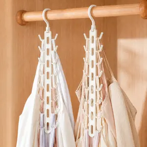 16 Hooks Closet Organizer Hanger, 360° Rotating Multi Hook Hanger for Tank Tops, Bras, Belts, Scarves & Hats, Space Saving Closet Organizer, Heavy Duty Wardrobe Storage Rack