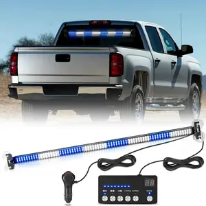144LED Traffic Advisor Strobe Light Bar Kit, Auto Accessories with Controller, Amber-Red Hazard Lights, Interior Front/Rear Windshield Flasher for Plow Trucks, Construction Vehicles, Strobe Light Kit