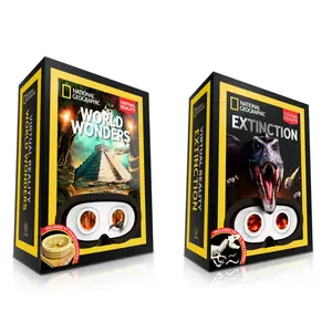 National Geographic Virtual Reality Experience Set, Extinction Dinosaurs and World Wonders VR, STEM Educational Learning Toy for Kids