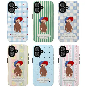 Funny things are everywhere Tough Phone Case, Curious Georgee Baseball Phone Cover, Gift for fans, Cartoon Protective Cover