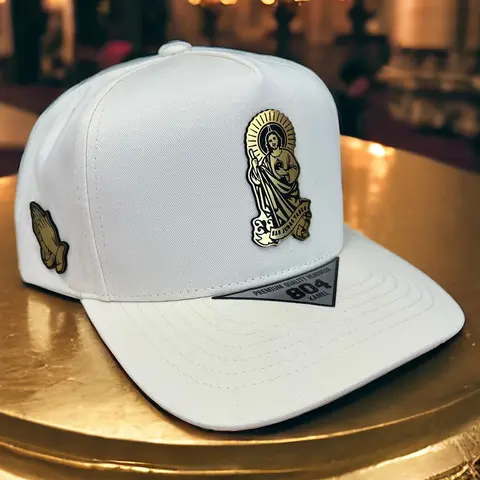 Saint Jude Unisex Adjustable Snapback Trucker Hat - Premium Black, Pearl Color Options, Casual Outfits Cap, Streetwear Headwear, Trendy Fashion Accessory