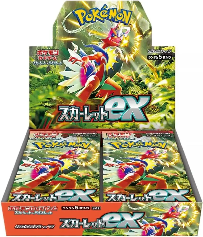 Scarlet ex Booster Box - SV1S: Scarlet ex (SV1S), Each sealed Japanese Scarlet ex Booster Box contains 30 booster packs containing 5 random cards each.