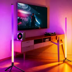 Music Sync RGB Floor Lamp (single Pack), 20 Dynamic Modes, Adjustable RGB Lighting, Atmosphere Corner Light, Ideal for Living Room, Bedroom, Gaming, Parties