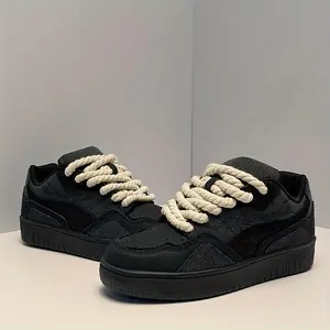 Vintage Style Casual Men's Fashion Sneakers - Solid Color Low Top Lace-Up Sports Shoes with Upper, Fabric Inner Lining, PVC Sole, Cloth Insole, and Round Toe- For Men - Suitable for Fall/Winter Daily & Casual Wear - Gift for Fas Closed