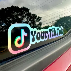 Holographic Vinyl Sticker | Personalized Car Decal | Custom Decal | Social Media Tag | Custom Text | Prints | Car Stickers