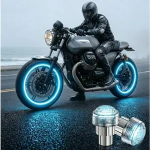 RGB Neon Motorcycle Wheel Lights, Universal LED Tire Valve Cap Glow, Cool Aesthetic Car Accessories for Night Driving, Colorful Motion Sensor Tire Lights (2PCS), Make Your Ride Stand Out