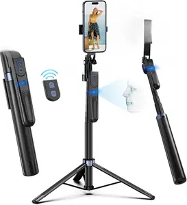 ES-B180 Auto Face Tracking Tripod 360 Rotation with Stand Android and iPhone Tripod Holder with Remote and Gesture Control No App Built-in Tracking Camera Selfie Stick for Vlog Video Recording Tiktok