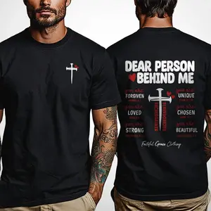 "Dear Person Behind Me" Faith Graphic Tee - Bible Verse Inspired Dual-Side Print Shirt