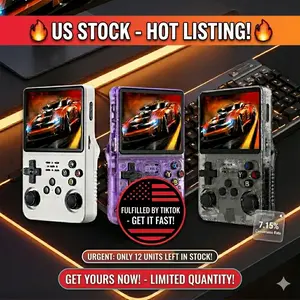 R36S Retro Handheld Game Console - 3.5" IPS Display, 128GB Storage, 20+ Emulators (PSP/PS1/N64/GBA), WiFi Connectivity, Portable Gaming Device, Transparent, Screen,summervibes