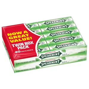 WRIGLEY'S Spearmint Chewing Gum Bulk Pack, 5 Stick (Pack of 40)