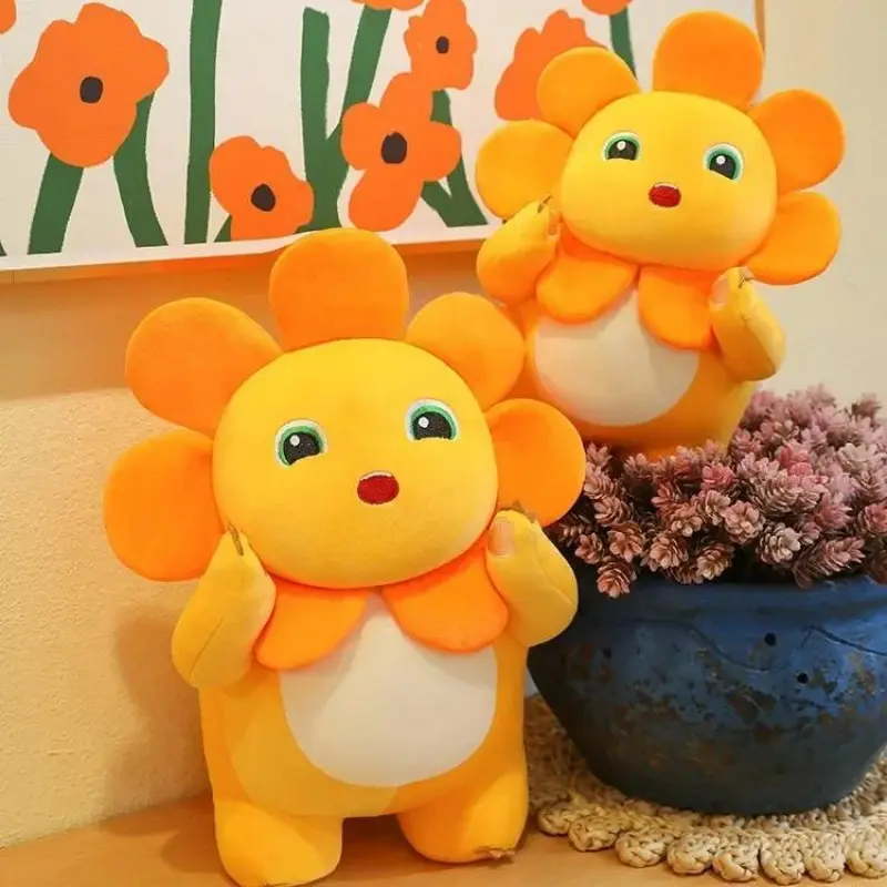 Unisex Sunflower-Patterned Plush Dinosaur Toy - Cartoon Smiling Stuffed Animal, Soft Sofa Pillow Room Decor, Kids' Birthday Gift