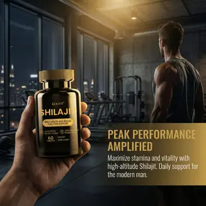 KOOVS Authentic Shilajit Plus Herbal Blend Tablets | Tongkat Ali, Tribulus, Ashwagandha & Ginseng | Supports Energy, Recovery & Male Vitality | Gluten-Free Non-GMO | 60 Tablets