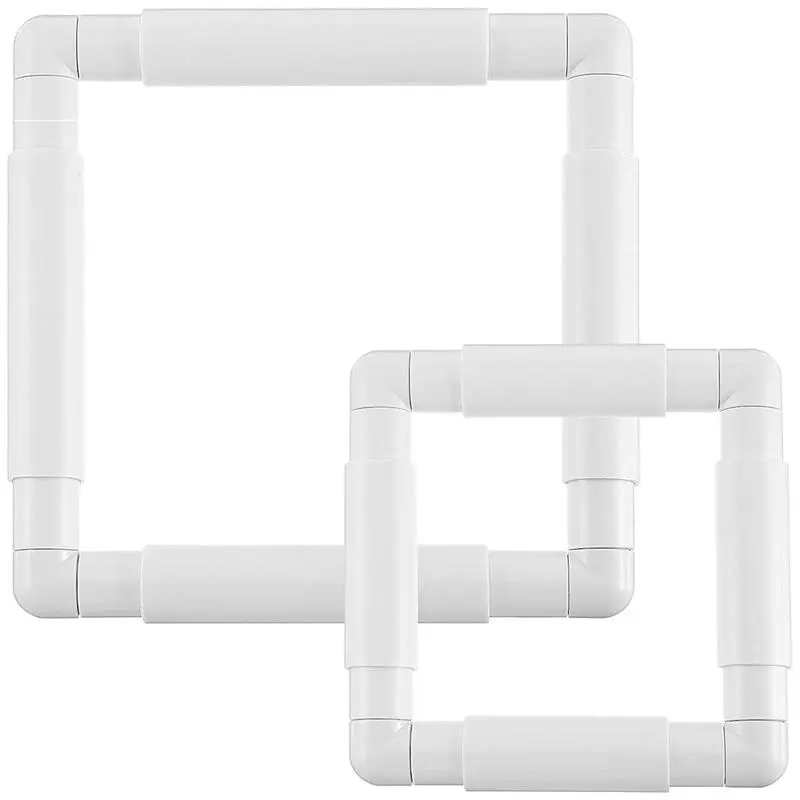 Snug Q Snaps Cross Stitch Hoops - 2-Pc Square Frames (6x6 in, 8x8 in) for Cross Stitch, Quilting - Leisure Outdoor Craft Accessory for Sports & Outdoor Recreation, Snug Hoop