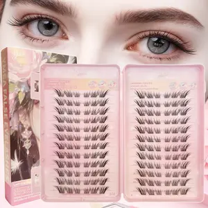 Large Capacity Self-Adhesive Volume False Eyelashes Set, Pre-Taped Glue Strips, Segmental Self-Stick Lashes, Natural Look, Easy to Use, Makeup Cosmetics, DIY Eyelashes Kit
