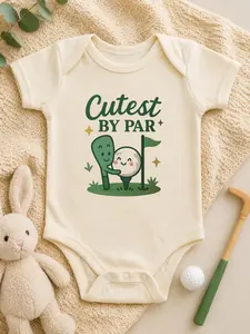 [BUBVORIE] Cutest By Par Onesie, Funny Goft Baby Bodysuit, Sarcastic Novelty Baby Onesie, Funny Infant Onesie