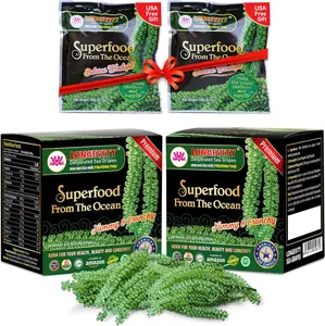 LONGEVITY Dehydrated Sea Grapes, 8.4 oz of (Pack of 12), Umibudo Green Caviar, Lato Seaweed | Enhance Health, Boosting Immune System, Valued Natural Gift From Sea (Original, 240g)