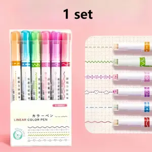 6-Piece Outline Pens Set, Dual Tip Markers for Drawing and Coloring, Fine Point Art Pens for Outlining, Calligraphy, and Lettering, Assorted Colors, Smudge-Resistant Ink, Ideal for Artists, Students, and Bullet Journaling