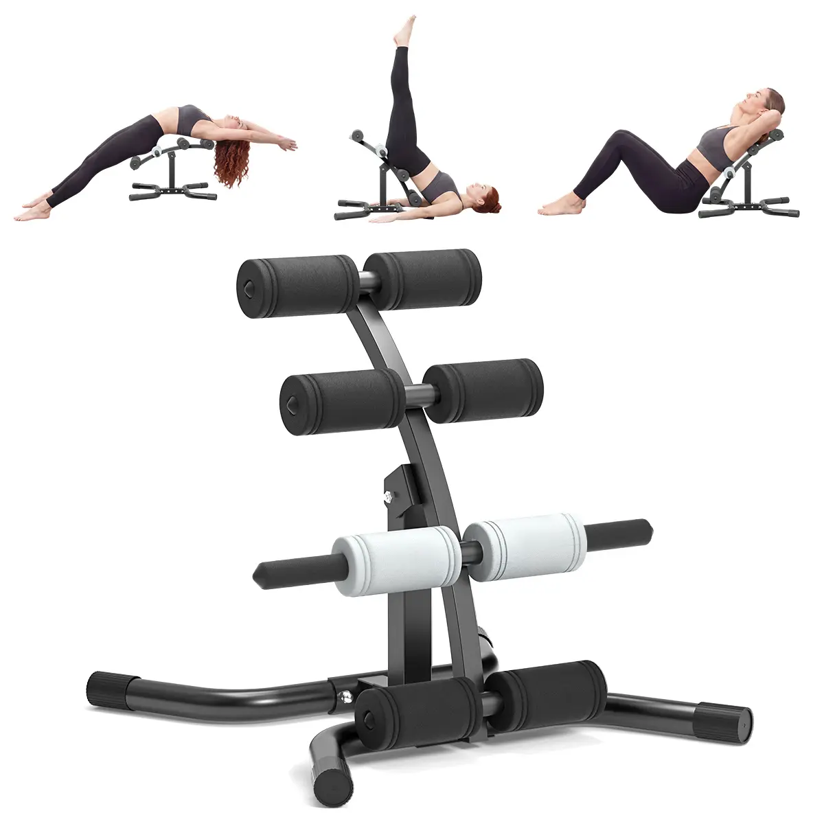 RELIFE REBUILD YOUR LIFE Mini Inversion Table for Home Gym | Waist & Back Exercise Machine with Foam Rollers | Glutes & Lower Back Trainer 300 LBS