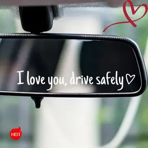 4PCS I Love You Drive Safely Decal Simple Design for Safe Driving Ideal for Drivers and Car Enthusiasts Vehicle Exterior Decoration Windshield Sticker 11x2cm
